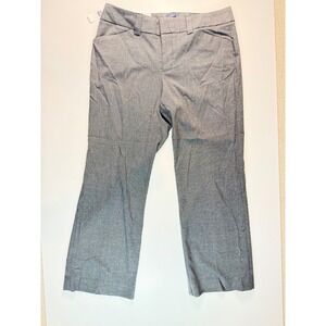 Gap Curvy Fit Flare Leg Dress Pants Mens 18 Grey Stretch Mid Rise Micro Pattern